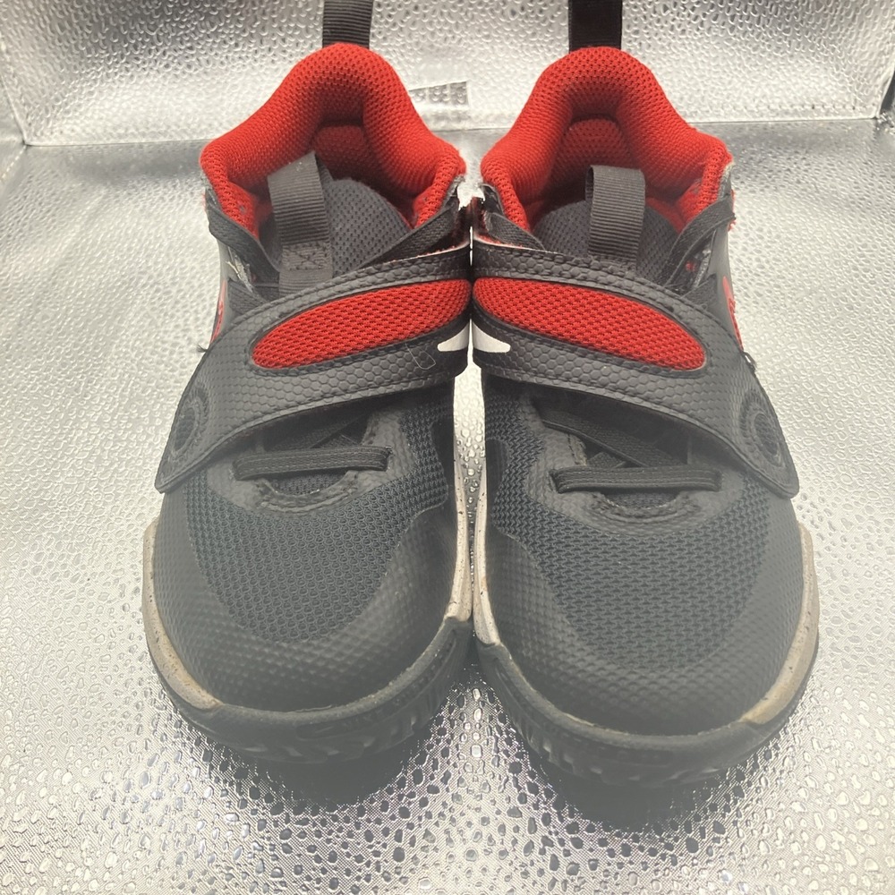 Nike Boys Sneakers Size 10.5 US Red Black & White Hi top Great Condition